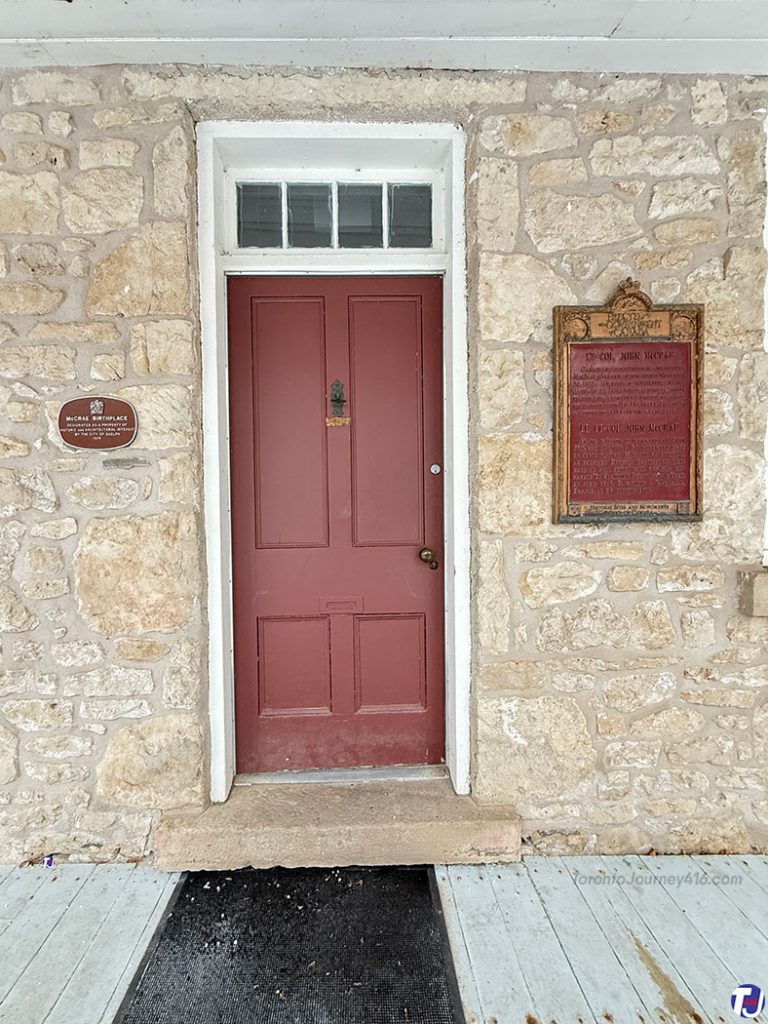 December 23, 2024 – The plaques read:
LT-COL John McCrae
“Canadian poet, physician and soldier, McCrae was born in this house November 30, 1872. He died at Wimereux, France, January 28, 1918. While Medical Officer to the 1st Artillery Brigade, he wrote his famous poem "In Flanders Fields" in a dugout near Ypres in April, 1915.”
Historic Sites and Monuments - Board of Canada
&
McCrae Birthplace
“Designated as a property of Historic and Architectural interest by the city of Guelph 1979”
The plaques are located at 108 Water St at the McCrae House Museum in Guelph, Ontario, Canada