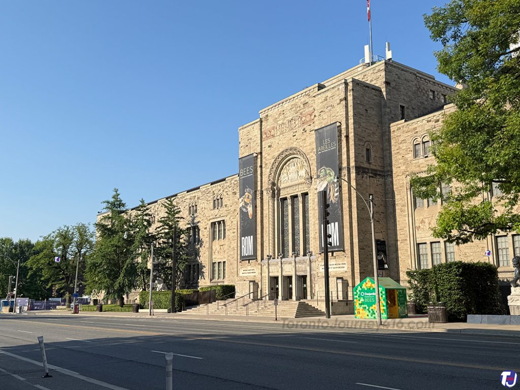 July 12, 2026 – Looking southwest towards the the Queen’s Park entrance of the Royal Ontario Museum